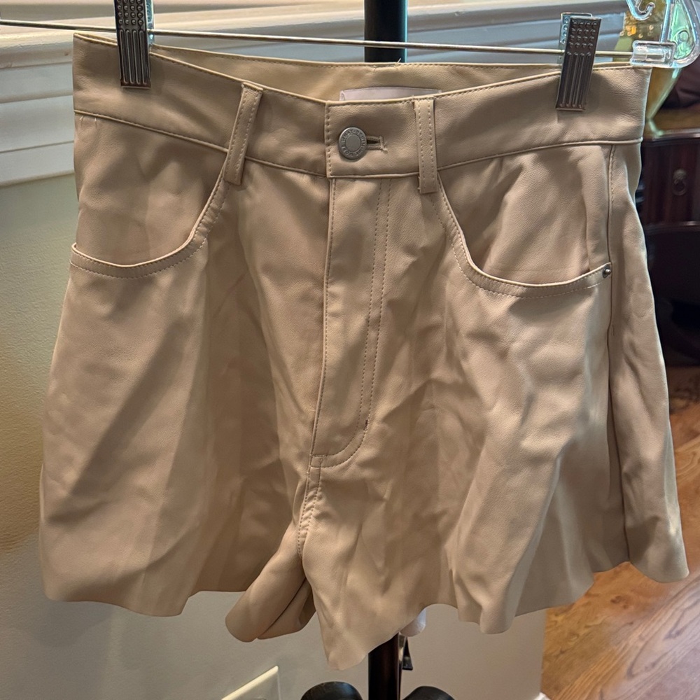 WeWoreWhat High Waist Beige Shorts